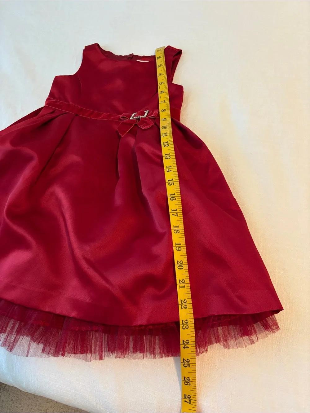 Gymboree Girls Red Satin and Velvet Party Christmas Holiday Red Dress Size 4